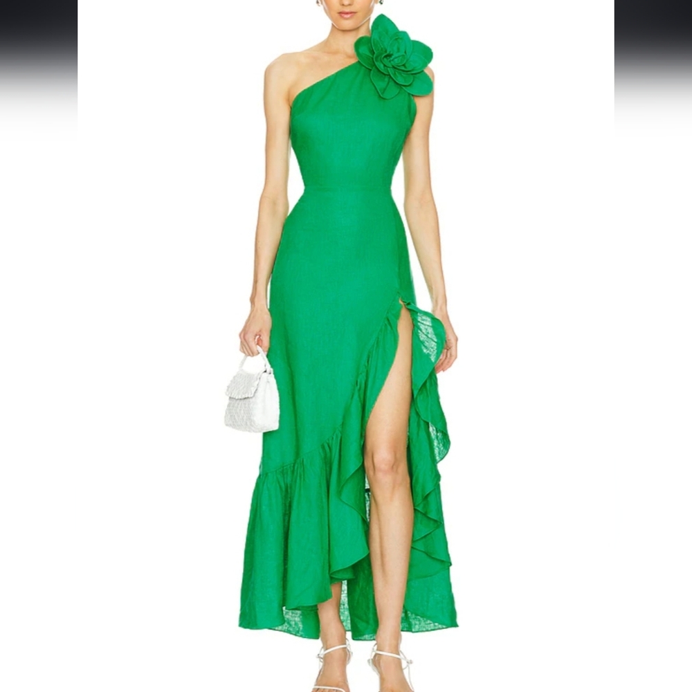 Yumi Kim Green Linen Rocky Dress